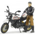 Moto Scrambler Ducati Desert Sled avec motard - Bruder