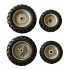 Jeu de 4 roues de Tracteur avec jantes grises 1/32