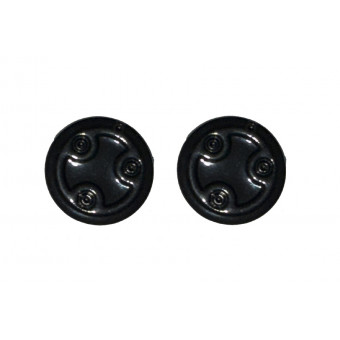 Lot de 2 caches moyeux miniatures gris foncé de diamètre 0,7 cm à l'échelle 1/32