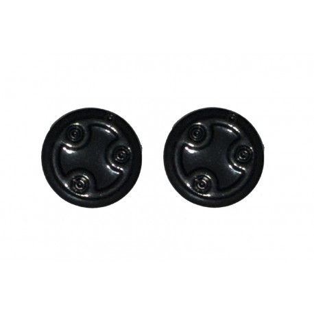 Lot de 2 caches moyeux miniatures gris foncé de diamètre 0,7 cm à l'échelle 1/32