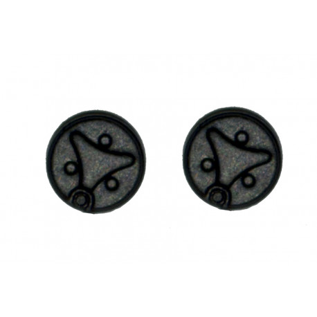Lot de 2 caches moyeux noirs diamètre 0,6 cm 1/32