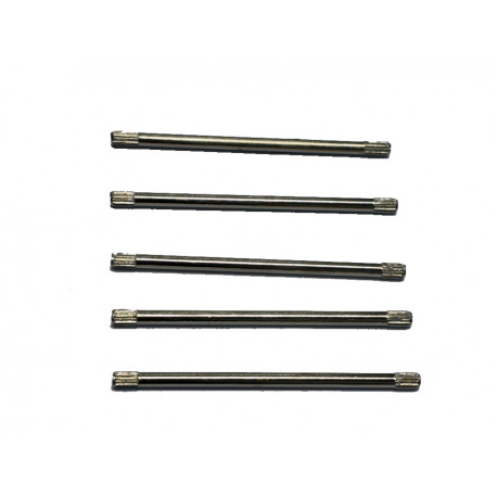 Lot de 5 axes de roues en métal argenté L 6,1 cm 1/32