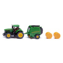 Tracteur JD 6215R avec presse JD 990 - Siku 1665