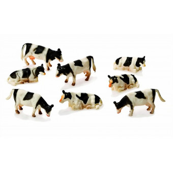 Set de 8 vaches noires et blanches - Kids Globe