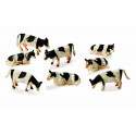 Set de 8 vaches noires et blanches - Kids Globe 571878