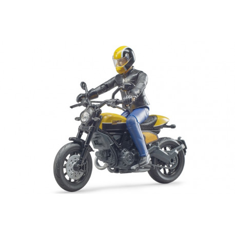 Moto Ducati Scrambler avec motard - Bruder