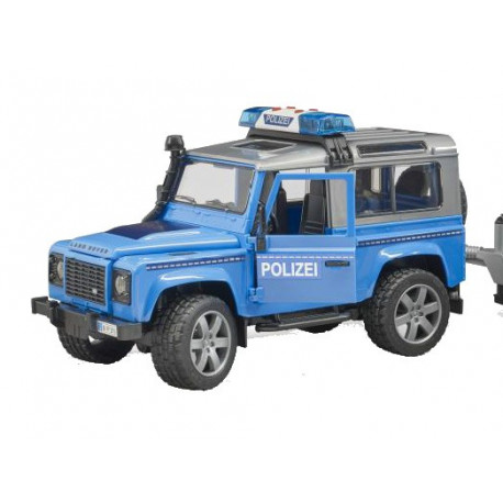 Land Rover de police avec Van et policier monté - Bruder