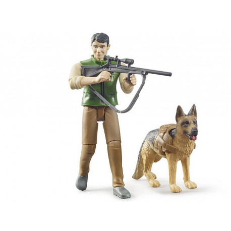 Garde forestier avec chien et accessoires - Bruder