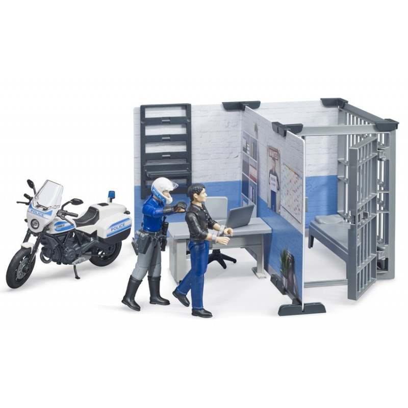 Poste de police avec moto et personnages - bruder 62732 BRU62732