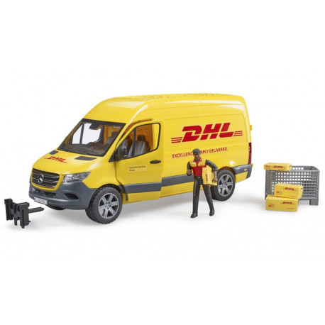 Camion DHL MB Sprinter avec conducteur et accessoires - Bruder - 02671