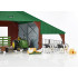 Hangar de ferme avec tracteur John Deere et animaux - Britains