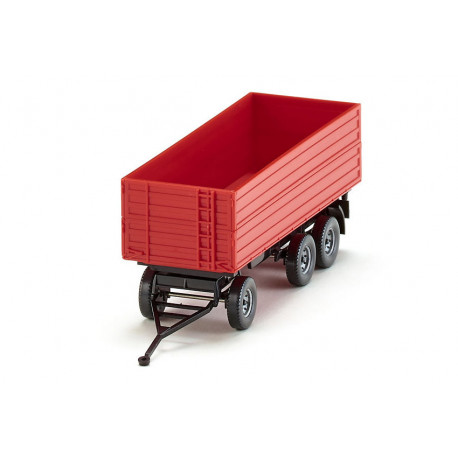 Remorque agricole 3 essieux rouge 1/87 - Wiking 038818