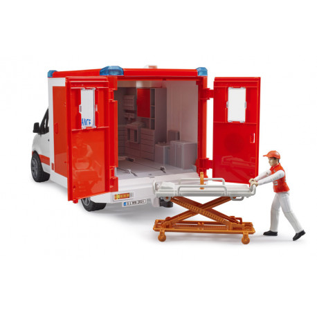 Ambulance MB Sprinter avec ambulancier - Bruder 02676