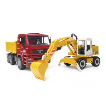 Theo Klein 3236 Cat Set Engins de Chantier I Avec Camion Benne Basculante  Camion Bulldozer et Chenille I Jouet pour Enfants P