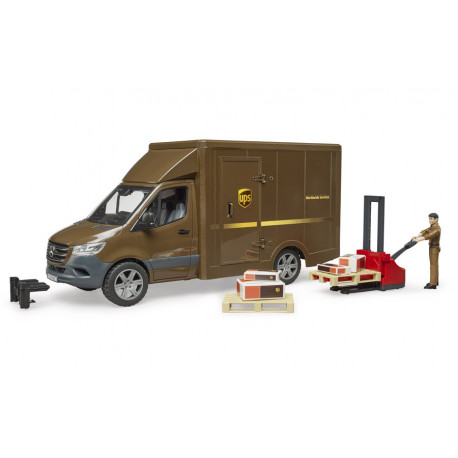 Camion UPS MB Sprinter avec conducteur et accessoires - Bruder 02678