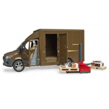 Camion UPS MB Sprinter avec conducteur et accessoires - Bruder 02678