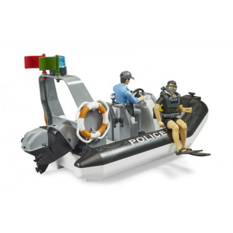 Bateau de police avec policier, plongeur et accessoires - Bruder 62733