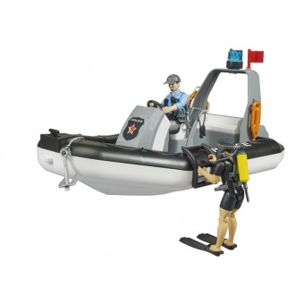 Bateau de police avec policier, plongeur et accessoires - Bruder 62733