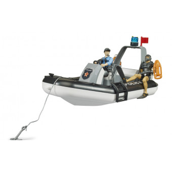 Bateau de police avec policier, plongeur et accessoires - Bruder 62733