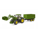 Tracteur John Deere 7R 350 avec chargeur et remorque - Bruder 03155