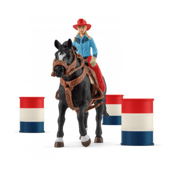 Barrel Racing avec cowgirl - Schleich 42576