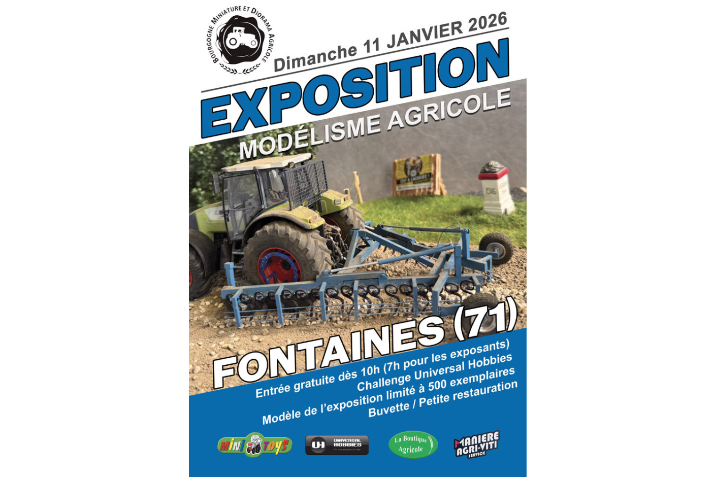 Exposition de miniatures agricoles à FONTAINES (71) : dimanche 11 janvier 2026